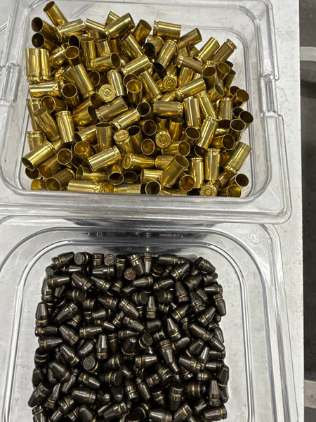 9mm Bullets & PRIMED Brass Combos-1000ct.-FREE SHIPPING