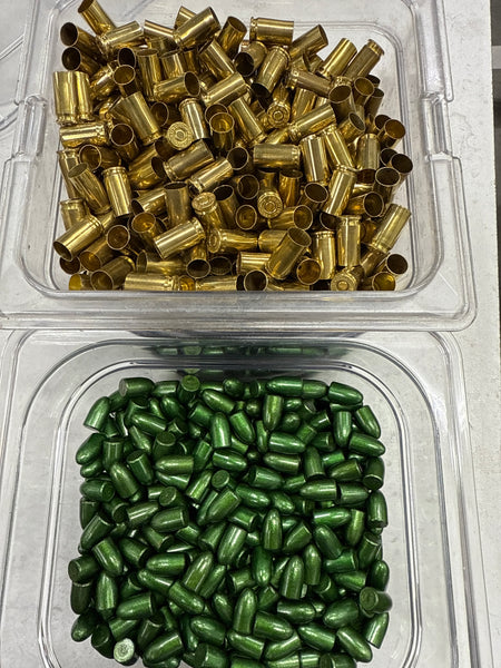 9mm Bullets & PRIMED Brass Combos-1000ct.-FREE SHIPPING